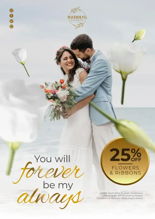 Classic Damask Texture Wedding Invitation PSD