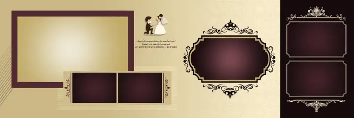 Classic Geometric Lines Wedding Album 12x36 PSD