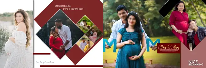 Classic Gold Frame Birthday & Baby Album PSD