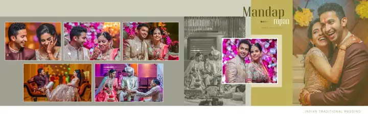 Classic Kolam Pattern Indian Wedding Album 12x36 PSD