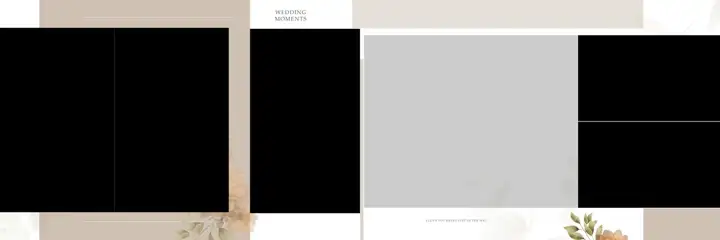 Classic Vintage Frame Wedding Album 12x36 PSD
