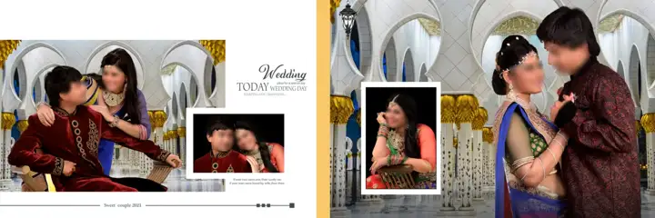 Classic Wedding Album 12x36 PSD – Floral Border