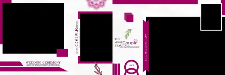 Classic Wedding Album 12x36 PSD – Gold Frame
