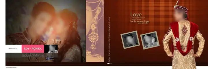 Classic Wedding Album 12x36 PSD with Lotus Design