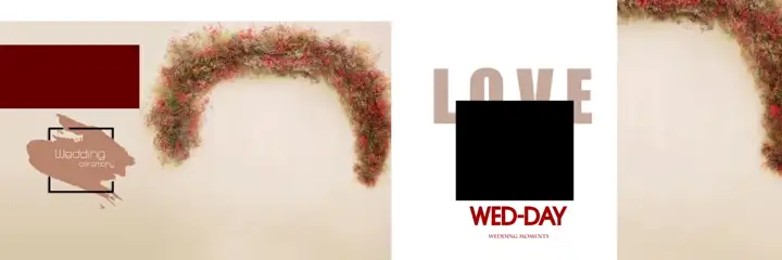 Classic Wedding Album 12x36 PSD with Rose Petals
