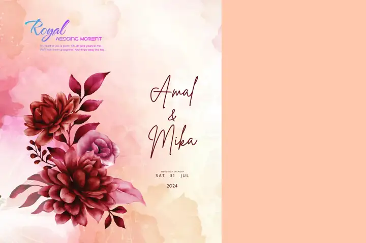 Dreamy Album Cover 12x18 PSD for Indian Wedding – Floral Border