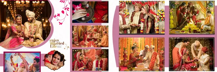 Dreamy Karizma Wedding Album 12x36 PSD with Gold Frame