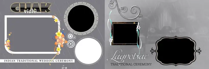 Dreamy Lotus Design Karizma Wedding Album 12x36 PSD