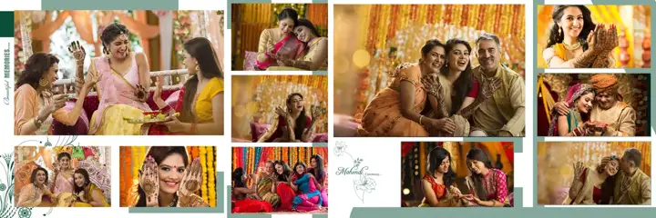 Dreamy Wedding Album 12x36 PSD for Mehndi – Pastel Clouds