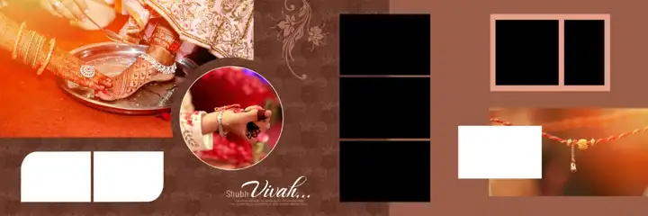 Dreamy Wedding Album 12x36 PSD with Kolam Pattern