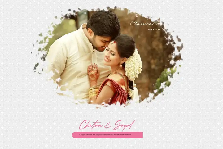Elegant Album Cover PSD for Wedding – Floral Border