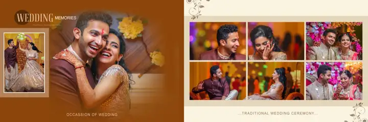 Elegant Indian Wedding Album 12x36 PSD with Geometric Lines