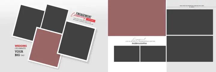 Elegant Pastel Clouds Wedding Album 12x36 PSD