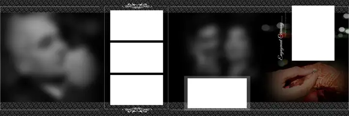 Elegant Wedding Album 12x36 PSD with Gold Frame