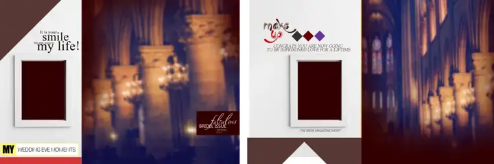 Elegant Wedding Album 12x36 PSD with Temple Motif