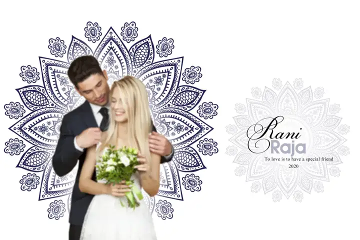 Elegant Wedding Photo Album 18x24 PSD with Geometric Lines