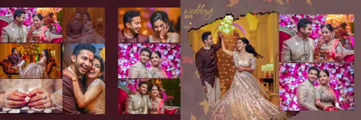Floral Album 12x36 PSD for Indian Wedding – Gold Frame