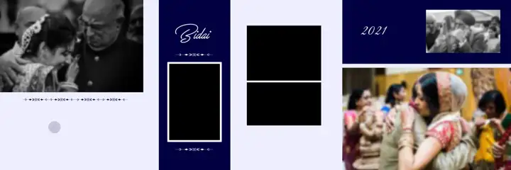 Floral Brush Strokes Wedding Album 12x36 PSD