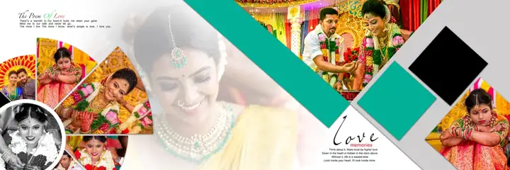 Floral Wedding Album 12x36 PSD with Bokeh Lights