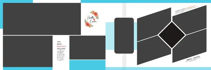Free Artistic Wedding Album 12x36 PSD – Glitter Accents