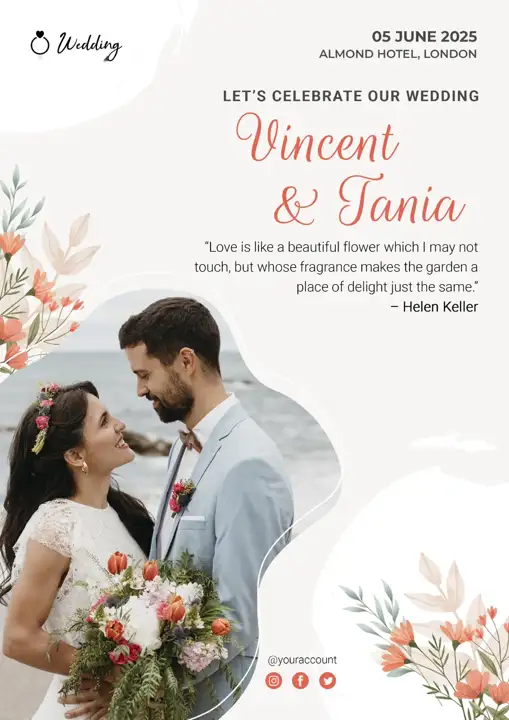 Free Bright Wedding Invitation PSD – Mandala Art