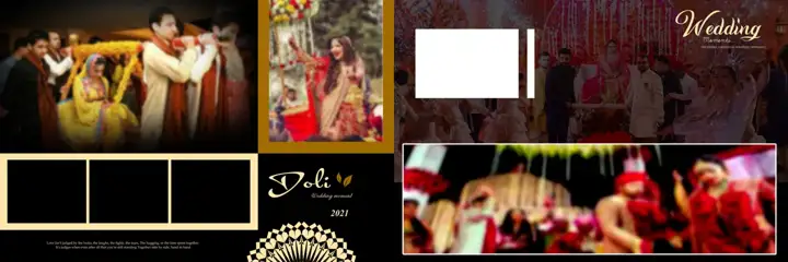 Free Charming Wedding Album 12x36 PSD – Geometric Lines