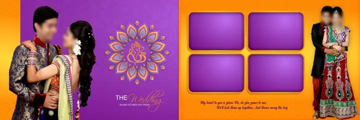 Free Charming Wedding Album 12x36 PSD – Temple Motif