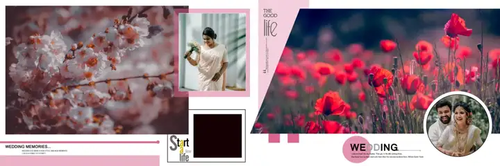 Free Cinematic Wedding Album 12x36 PSD – Brush Strokes