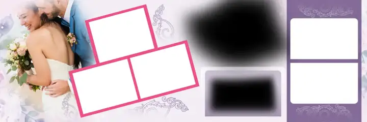 Free Classic Wedding Album 12x36 PSD – Floral Border
