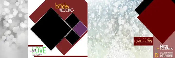 Free Classic Wedding Album 12x36 PSD – Paisley Pattern