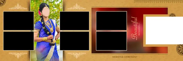 Free Elegant Wedding Album 12x36 PSD – Vintage Frame