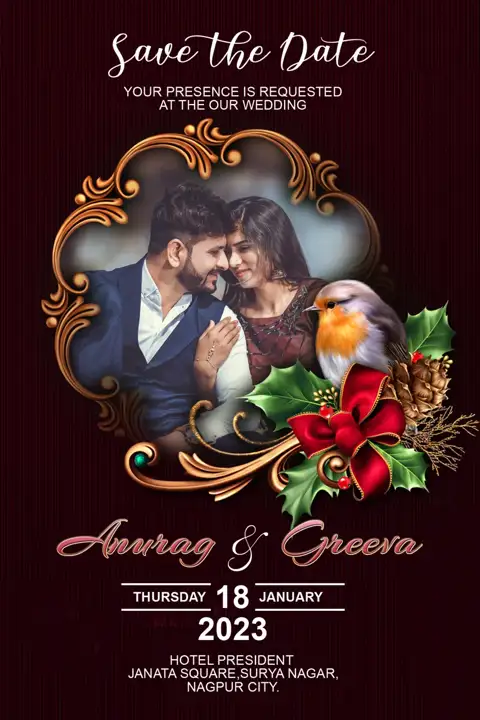 Free Elegant Wedding Invitation PSD – Silk Texture