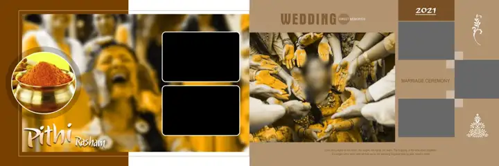 Free Floral Haldi Wedding Album 12x36 PSD – Lotus Design
