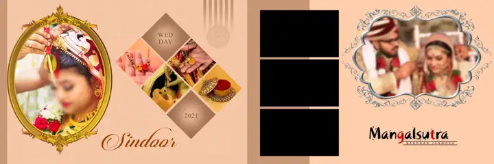 Free Floral Wedding Album 12x36 PSD – Glitter Accents