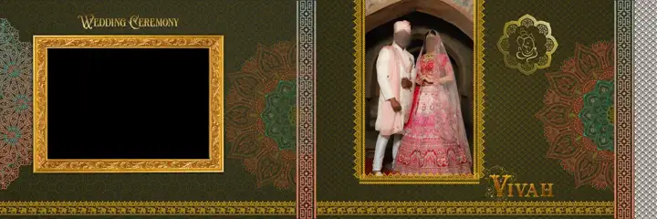 Free Floral Wedding Album Cover 12x36 PSD – Paisley Pattern