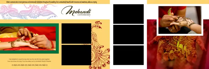 Free Golden Mehndi Wedding Album 12x36 PSD – Peacock Art