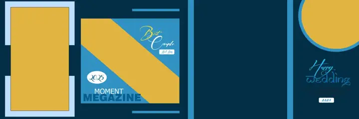 Free Golden Wedding Album 12x36 PSD – Brush Strokes