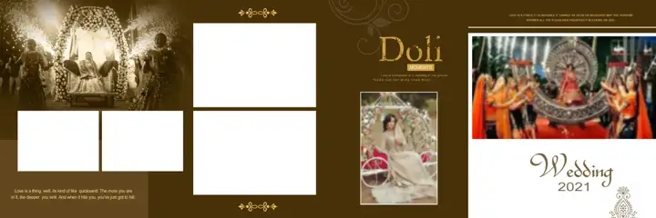 Free Golden Wedding Album 12x36 PSD – Watercolour Splash