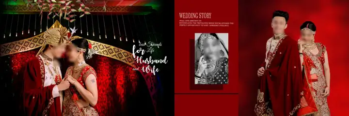 Free Graceful Wedding Album 12x36 PSD – Gold Frame