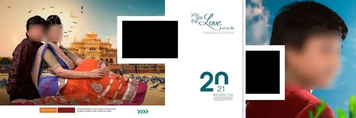 Free Graceful Wedding Album 12x36 PSD – Kolam Pattern
