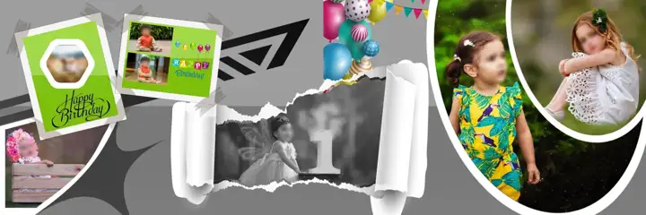 Free Luxury Birthday & Baby Album PSD – Brush Strokes