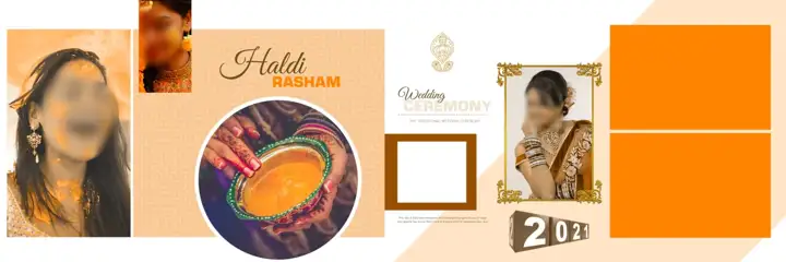 Free Luxury Haldi Wedding Album 12x36 PSD – Peacock Art
