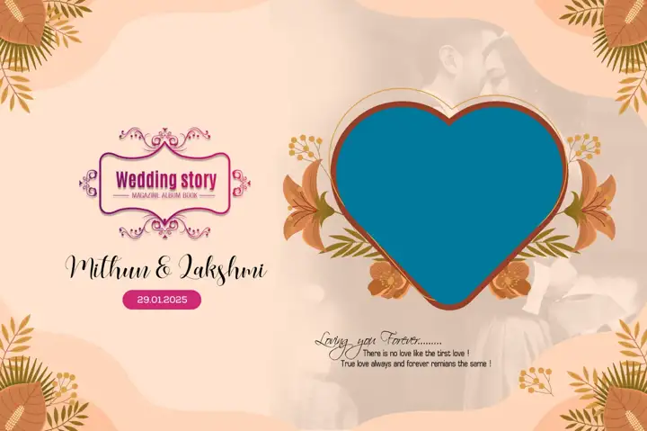 Free Ornate Indian Wedding Album Cover 12x18 PSD – Watercolour Splash