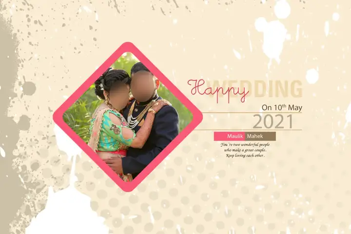 Free Ornate Wedding Album Cover 12x18 PSD – Brush Strokes