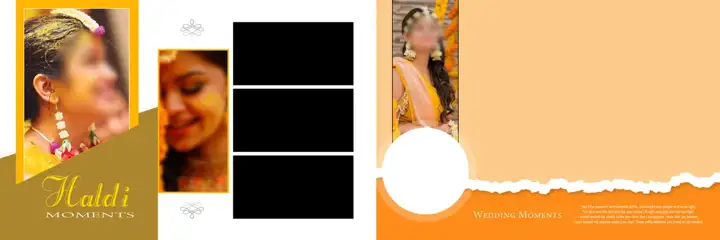Free Premium Haldi Wedding Album 12x36 PSD – Glitter Accents