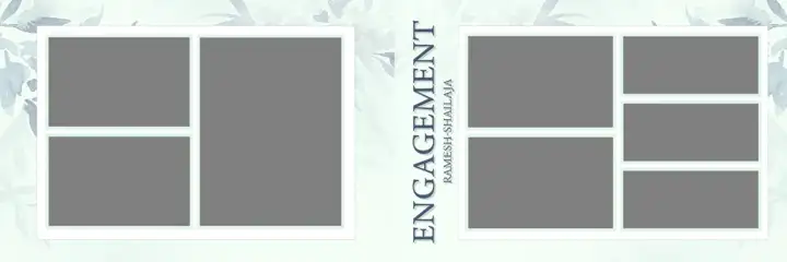 Free Regal Engagement Wedding Album 12x36 PSD – Floral Border