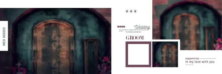 Free Rich Maroon Wedding Album 12x36 PSD – Kolam Pattern