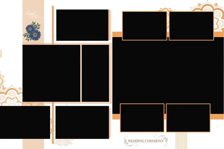 Free Rich Maroon Wedding Photo Album 20x30 PSD – Temple Motif