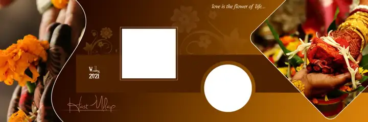 Free Soft Pastel Wedding Album 12x36 PSD – Kolam Pattern