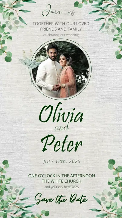 Free Soft Pastel Wedding Invitation PSD – Glitter Accents